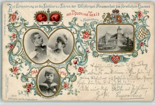 Regensburg 1899 Festfeier zu Ehren der 150jährigen Anwesenheit des fürstlichen Hauses von Thurn und Taxis