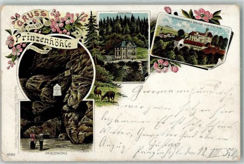 Hartenstein 1901 Prinzenhöhle Forsthaus Schönburgisches Schloss