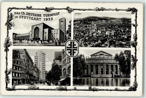 Stuttgart 1933 Theater Tagblatt Turmhaus Bahnhof WK II