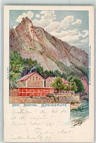 Bodetal 1899 Berggesicht Köngsruhe sign.O. Kretschmar