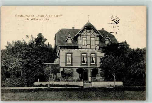 Bockenem 1912 Gasthaus zum Stadtpark Ort lt. Stempel