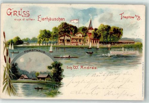 Treptow 1899 Gasthaus altes Eierhäuschen Forsthaus