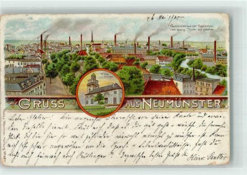 Neumünster 1900 Vogelschau Neumünster