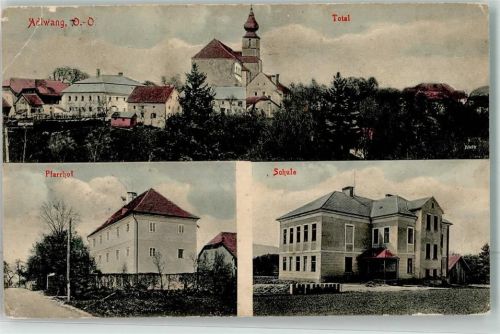 Adlwang 1917 Pfarrhof Schule