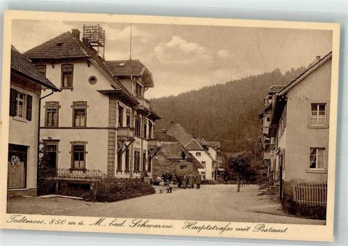 Todtmoos Hauptstraße mit Postamt Postkutsche