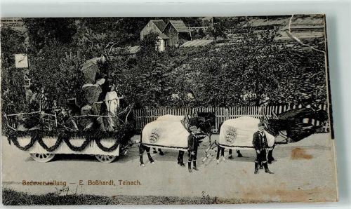 Calw Landwirschaftliches Bezirksfest 1912 Badeverwaltung-Teinach Festwagen Ort handschriftlich
