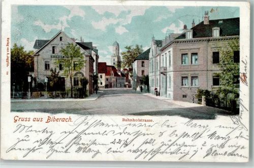 Biberach 1901 Bahnhofstraße AK