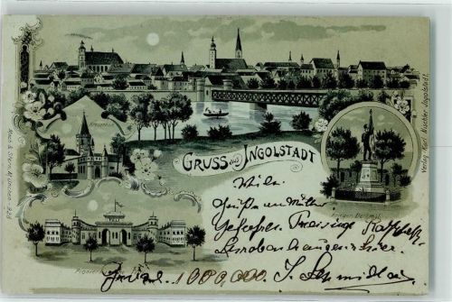 Ingolstadt 1900 Kreuztor Krieger-Denkmal Pionierkaserne Verlag Moch & Stern