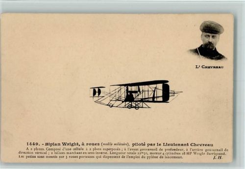 Nr. 1449 - Biplan Wright - Pilote Leutenant Chevreau AK