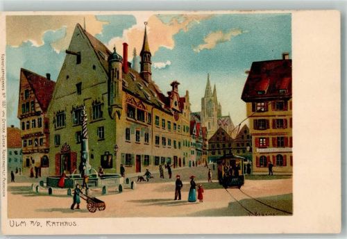 Ulm Nr. 1697 Rathaus sign. F. Kraemer