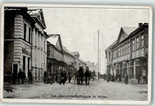 Mitau 1917 Winter die Kolonnenstraße