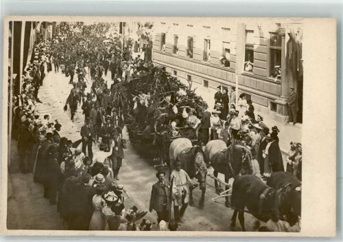 Graz 1902 6. Deutsches Sängerbundesfestzug Wagen der Jagdgesellschaft Ort handschriftlich