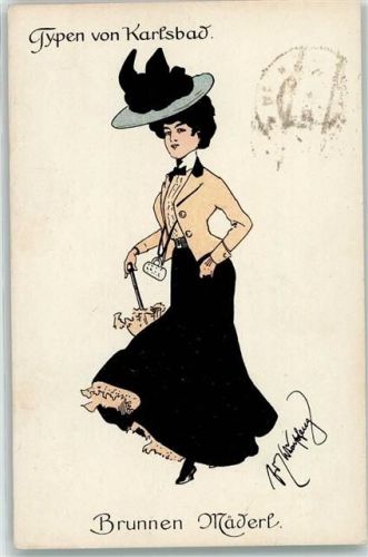Karlovy Vary 1913 Typen von Karlsbad Brunnen Mäderl Kur Mode RS Werbung Roman Uhl Hofbäcker Zwieback