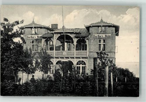 Sassnitz 1927 Pension Berthas Heim Ort handschriftlich
