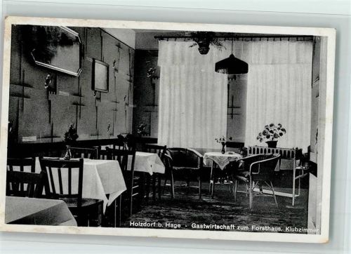 Holzdorf Gastwirtschaft zum Forsthaus Innenaufnahme Klubzimmer