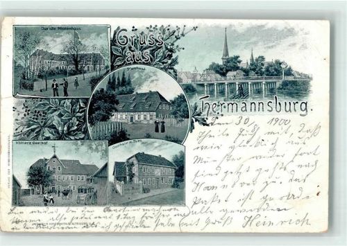 Hermannsburg Pfarrhaus Altes Missionshaus Gasthaus Völker Gasthaus Thies Lithographie