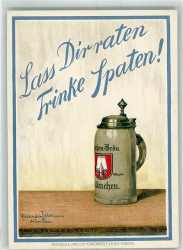 Spatenbier Bierkrug sign. A. Liebmann