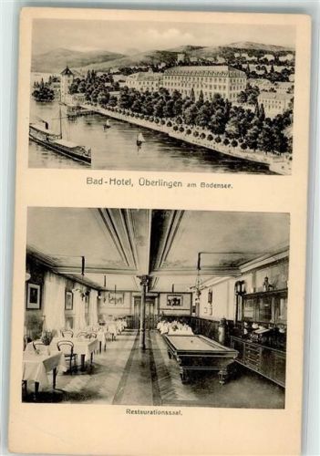 Überlingen Bad-Hotel Gastraum Billardtisch Bodensee