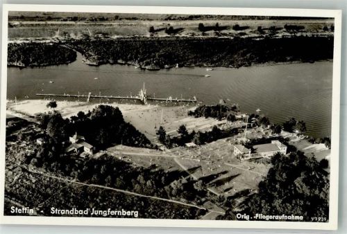 Stettin 1939 Fliegeraufnahme Strähle Schwimmbad Jungfernberg