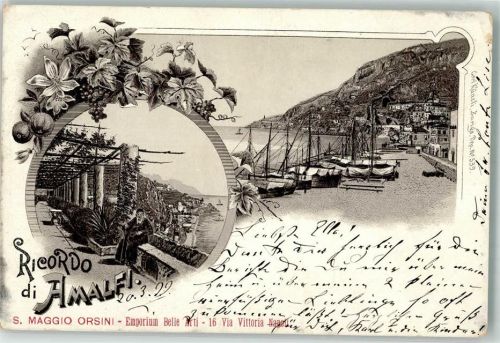 Amalfi 1899 Hafen Verlag Künzli Nr 539 Werbung S. Maggio Orsini
