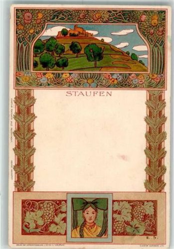 Staufen Jugendstil Lithographie
