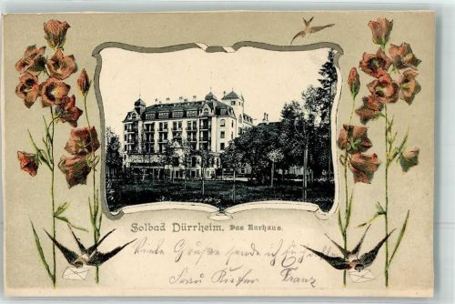 Bad Dürrheim Prägedruck Das Kurhaus Klatschmohn Passepartout
