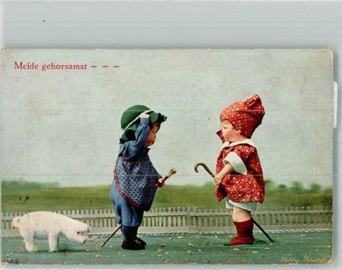 1917 Nr. V Serie Melde gehorsamst Primus Karte