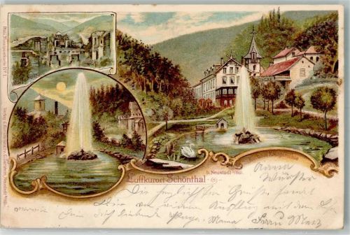 Neustadt 1900 Schönthal Kurhaus Königsmühle Fontaine