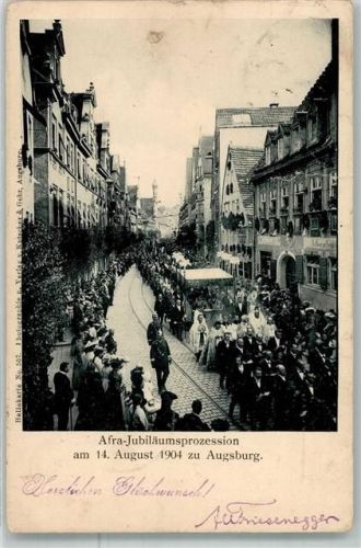 Augsburg 1906 Afra-Jubiläumsprozession 1904 Reißnagelloch