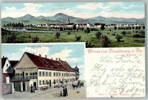 Neuenburg 1909 Gasthaus zum Hirschen