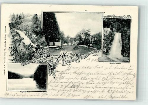 Clausthal-Zellerfeld 1901 Kurhaus Untermühle Spiegelthaler Wasserfall Spiegelbacher Teich Ort handschriftlich