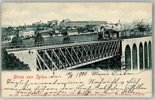 Jihlava 1900 Eisenbahn Brücke