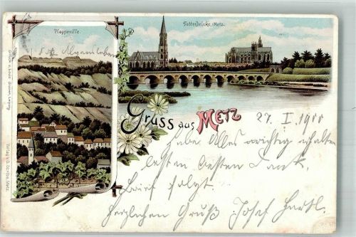 Metz 1900 Kirche Todtenbrücke