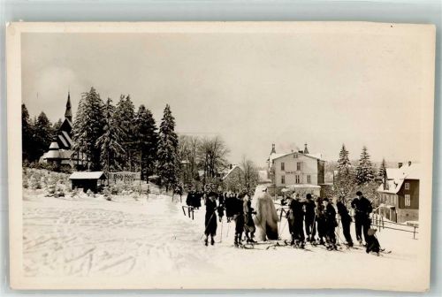 Hahnenklee Winter Skifahrer Ort handschriftlich
