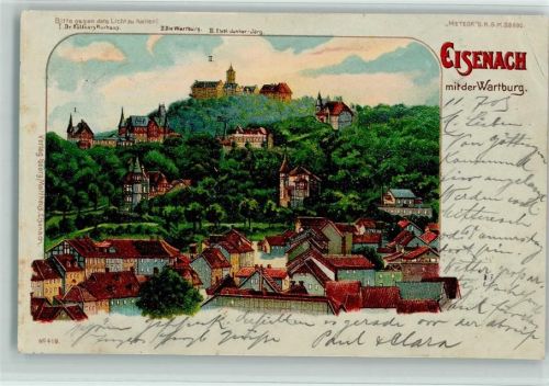 Eisenach 1903 Nr. 419 Halt gegens Licht, Gruss aus, Litho