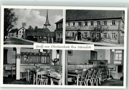 Oberlaimbach Gasthaus zum Adler Gaststube Kachelofen