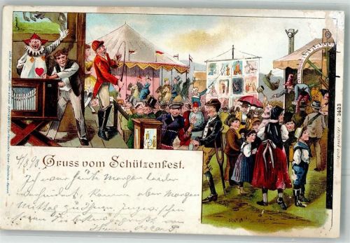1898 Lithographie Karussell Schützenfest
