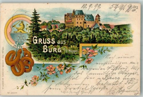 Burg 1899 Schloss Burg Wappen Brezeln