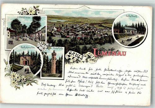 Ilmenau 1897 Lindenstraße Goethhäuschen Gabelbach Kickelhahn-Turm