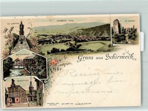 Schirmeck 1897 Die Jungfrau Le Chateau Breuschansicht Marktplatz