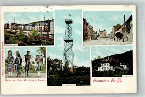 Schmölln 1905 Altenburger Volkstrachten Eisenbahnstrasse Ernst Agnes-Turm Paulusplatz Schützenhaus