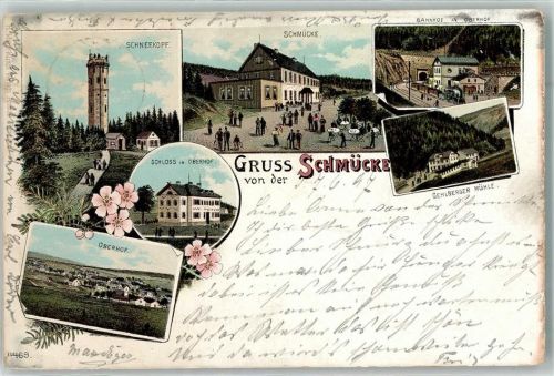 Schmücke 1897 Schneekopf Bahnhof Oberhof Gehlberger Mühle Schloss Blumen