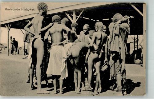 Mombasa 1909 Marktszene Tracht Ort handschriftlich