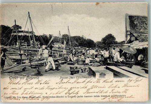 Jakarta 1914 Marktszene Fischmarkt