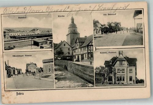 Bebra 1917 Bahnhof Kaiserl. Postamt Nürnberger Straße