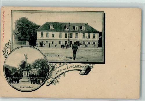 Lechhausen Zum grünen Kranz Kriegerdenkmal Passepartout