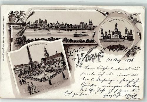 Worms 1896 Ludwigs-Denkmal Lutherdenkmal
