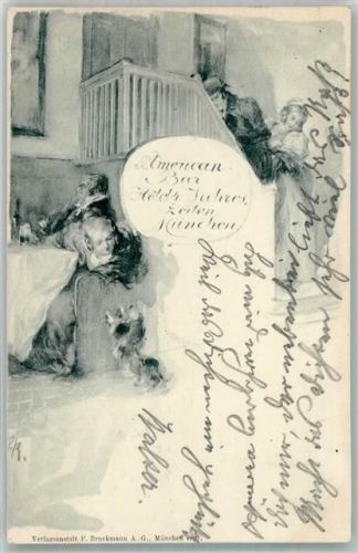 München 1898 Adelskorrespondenz American Bar Vier Jahreszeiten Hotel sign. P. Rieth