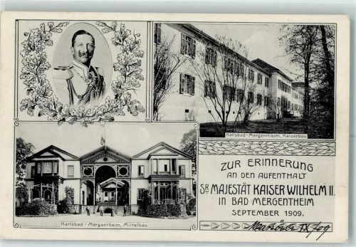 Bad Mergentheim Erinnerung an den Aufenthalt 1909 AK