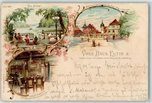 Eutin 1897 Voss Haus Voss-Brücke Luisenzimmer